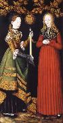 CRANACH, Lucas the Elder Saints Genevieve and Apollonia oil on canvas